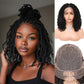 Lady Miranda 14 Inch Full Lace Dreadlock Wig with Baby Hair 150% Density Pre-Plucked Braided Wig Natural Black Faux Locs Wig Braided Wigs for Black Women Knotless Short Twist Wig for Women and Men
