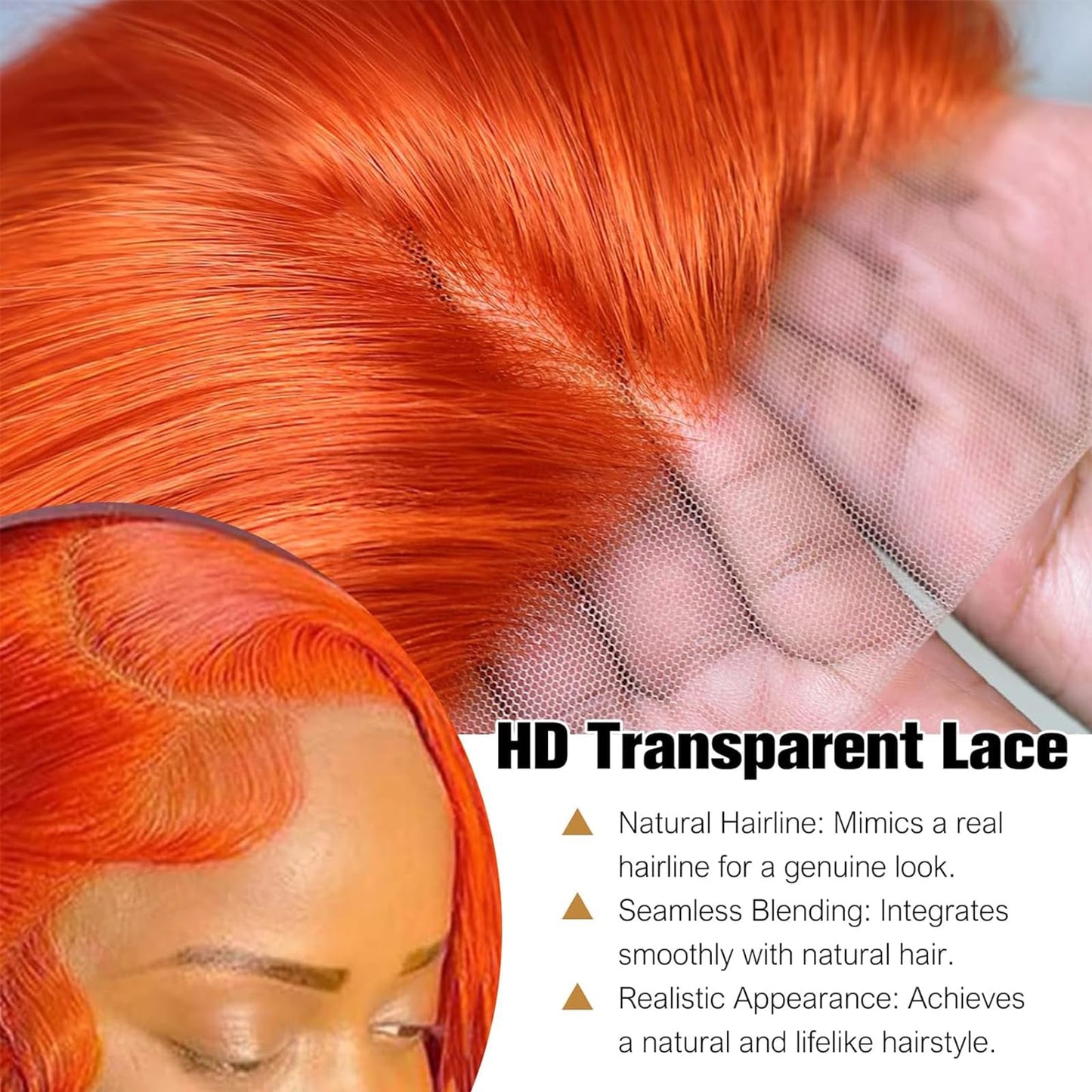 DJFG Ginger Wig Human Hair 13x6 HD Frontal 200% Density Ginger Lace Front Wigs Human Hair Pre Plucked 28 Inch Straight Wigs Human Hair Colored Glueless