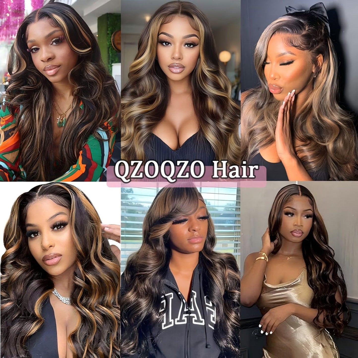 QZOQZO 28 Inch Highlight Ombre Lace Front Wig Human Hair Body Wave Lace Front Wigs Human Hair 13x6 Pre Plucked 1B/30 Brown Glueless Wig 180% Density Balayage Glueless Wigs for Women