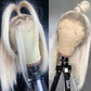 Glueless Ombre Platinum Blonde Bob Lace Front Wigs Human Hair 5x5 Pre Plucked Pre Cut Throw On and Go 4/60 Ash Blonde Wig Human Hair with Dark Roots Short Straight Wigs for Women 10 Inch 180%