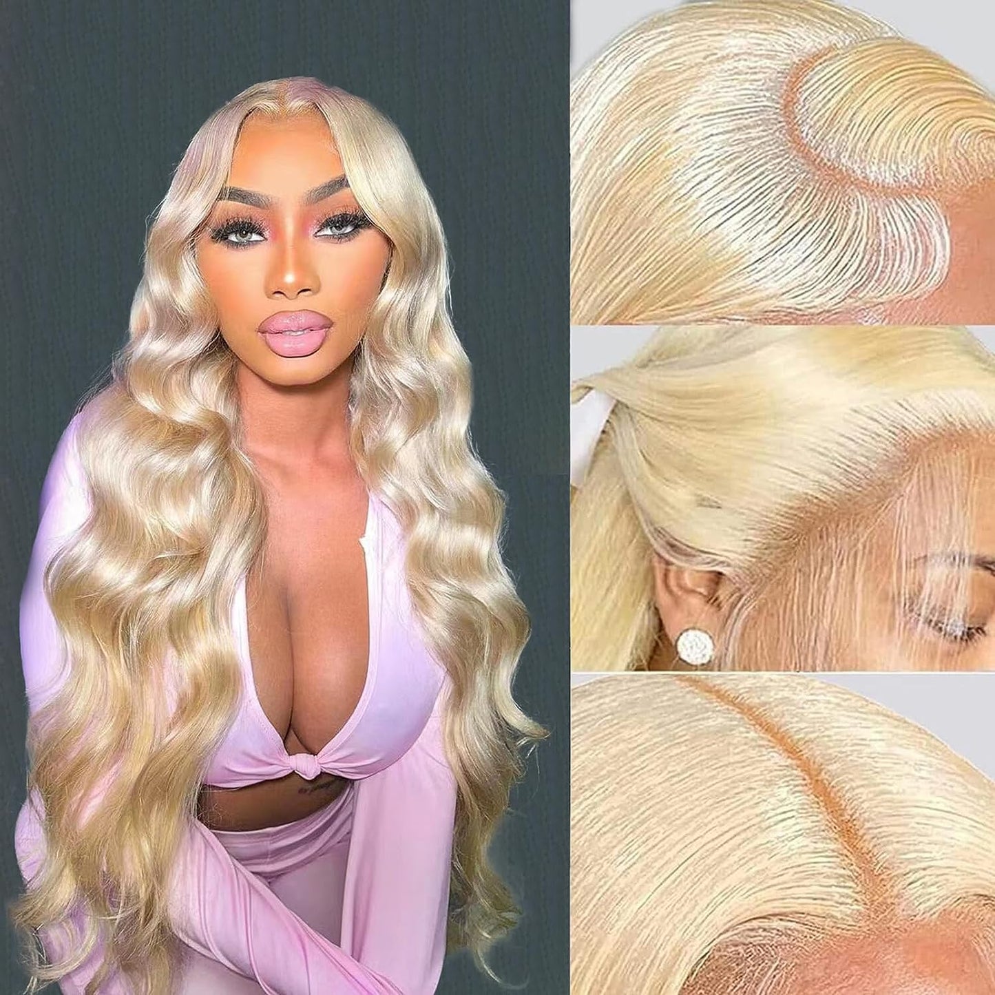 LAPONDAI 13x6 Body Wave Lace Front Wig Human Hair Pre Plucked with Baby Hair 613 Blonde Transparent HD Lace Frontal Wig 18 Inch