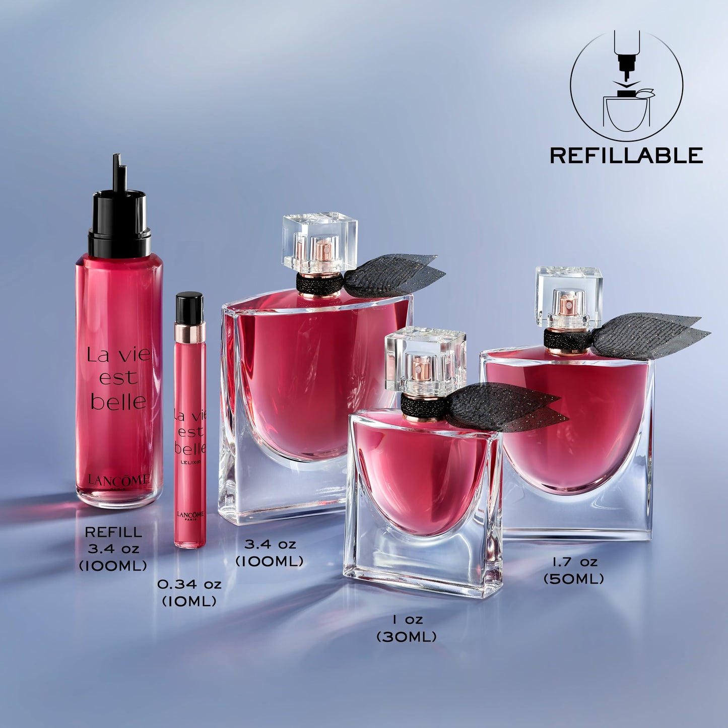 Lancôme La Vie Est Belle L'Elixir Eau de Parfum - Long Lasting Fragrance with Raspberry, Violet & Cocoa Butter - Floral Women's Perfume - 3.4 Fl Oz
