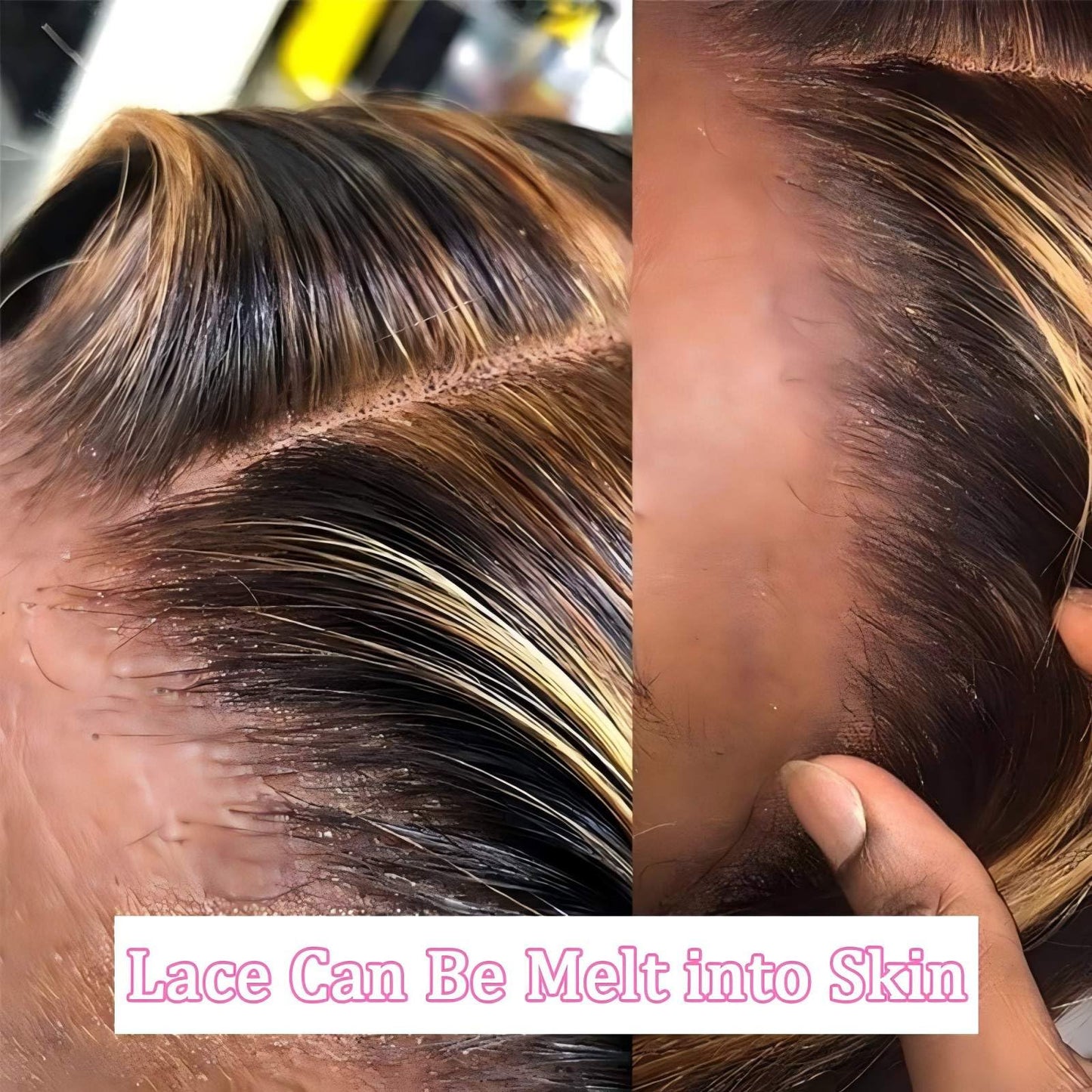 QZOQZO Ombre Lace Front Wig Human Hair 13x6 Highlight Body Wave Wig Human Hair 180% Density 4/27 Colored Honey Blonde HD Lace Frontal Glueless Wigs For Women 28inch