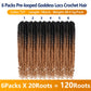 6 Packs Goddess Locs Crochet Hair, 18 Inch Straight Faux Locs Crochet Braids, Pre-Looped Curly Soft Synthetic Ombre Braiding Hair Extensions for Black Women(18 Inch, 6 Packs, 1B/27#)