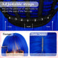 NOVFLKW Blue Long Straight Layered Wig with Bangs for Women 26 inch Put on Go Realistic Synthetic Fiber Heat Resistant Natural Wig for Girls Party Cosplay and Daily Use
