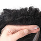 lumeng Male Afro Curly Toupee Mens Wig Braid 12mm Wave 360 Curly Men Hair Unit 1B Off Black 100% Human Hair piece 8x10inch Men's Hair Replacement Systems Transparent HD Swiss Lace