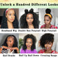Celiarita Curly Half Wig Human Hair Wear Go Glueless Deep Wave Headband Wigs Human Hair Seamless Flip Over Drawstring Clip in Half Wig for Black Women 200% Density Natural Color 28 Inch