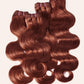 Human Hair Bundles 4 Bundles 16 18 20 22 Inch Hair Extensions Reddish Brown Copper Red Body Wave Bundle Human Hair 100% Unprocessed Brazilian Virgin Hair Quick Weave Bundle human hair L4
