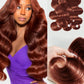 Human Hair Bundles 4 Bundles 16 18 20 22 Inch Hair Extensions Reddish Brown Copper Red Body Wave Bundle Human Hair 100% Unprocessed Brazilian Virgin Hair Quick Weave Bundle human hair L4
