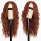 AISI HAIR Auburn Wigs for Women, Long Wavy Lace Hairline Middle Part Synthetic Heat Resistant Wig for Daily Party-26 Inch