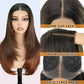 NOSTALGIA Brown Highlight Wear and Go Glueless Wigs Pre Plucked Pre Cut for Beginners Synthetic Lace Front Wigs For Woman Long layered Straight 24 Inch Brown Highlights 3 Seconds to Wear