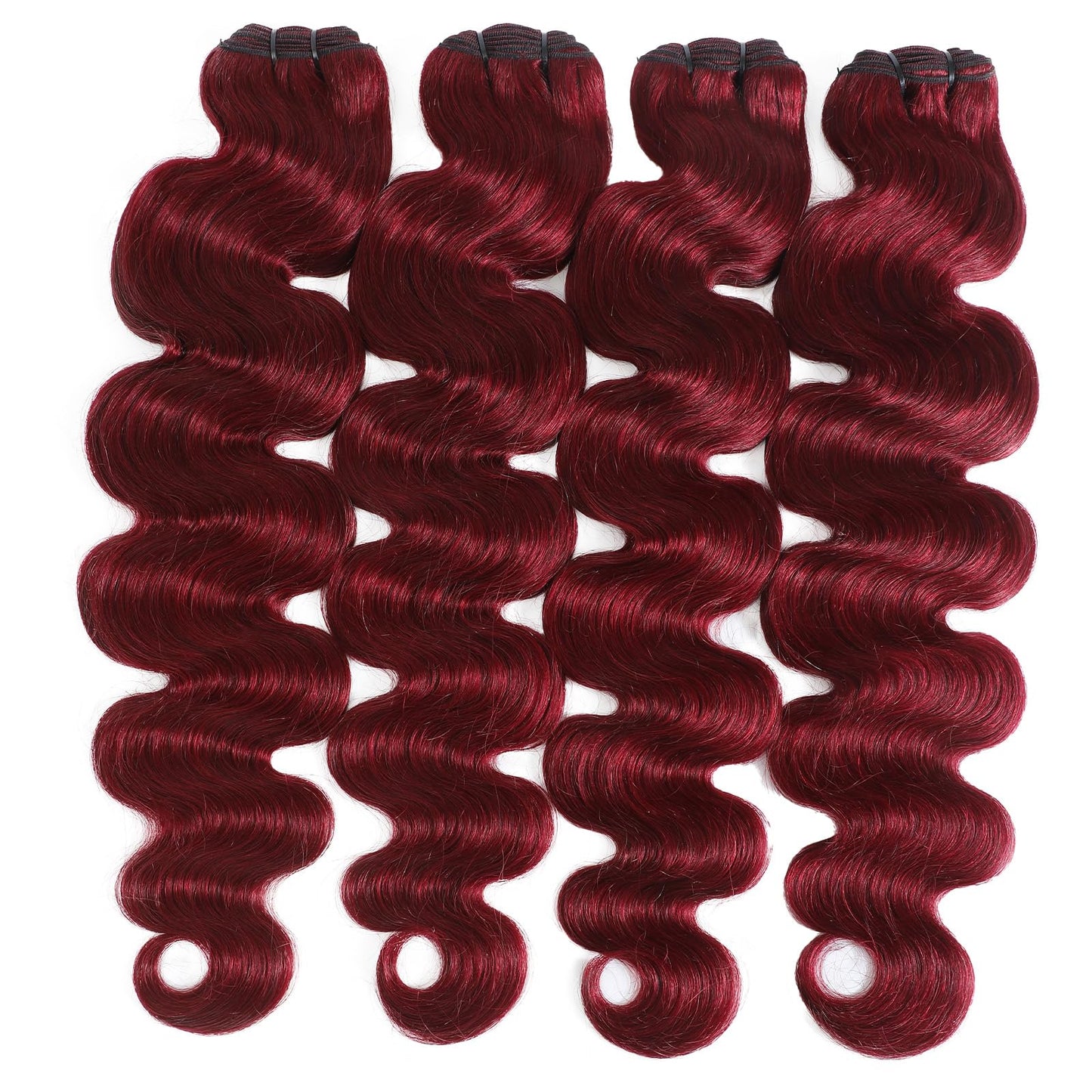 Ciracevi 99J Red Body Wave Human Hair Bundles 15A Raw Indian Hair Bundle burgundy Body Wave Bundles Hair Extensions(4 bundles 18 20 22 24)