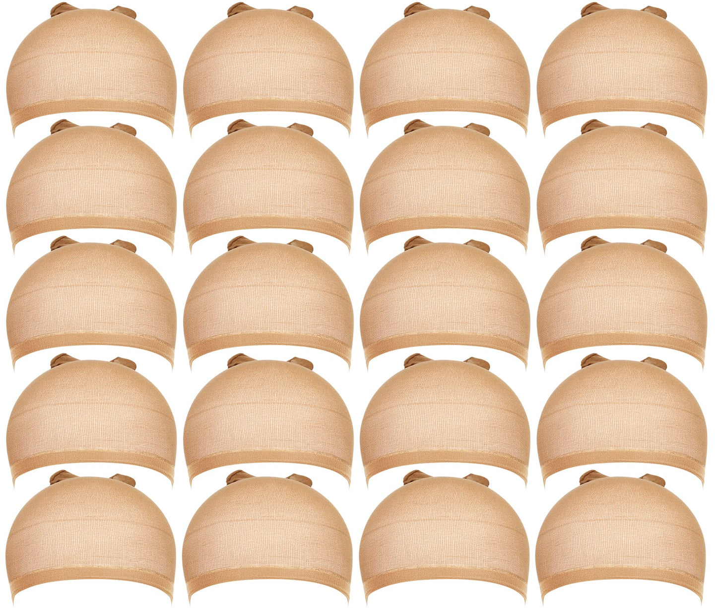 Teenitor Wig Cap, 20pcs Stocking Caps for Wigs, Tan Wig Cap for Women, Stretchy Nylon WigCap Beige