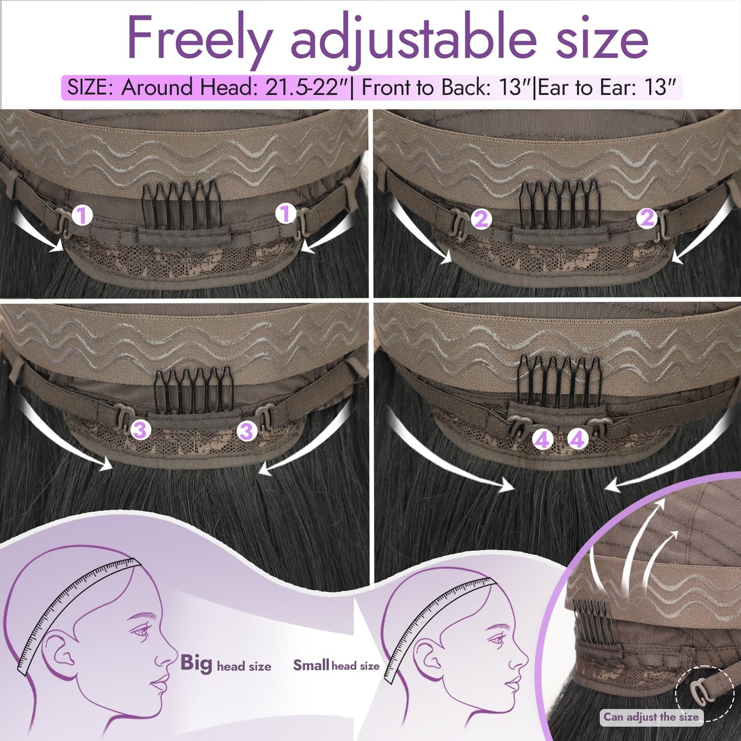 Eawwii 13x4 HD Lace Front Glueless Wigs for Women Black Long Layered Wave Wig Natural Hairline Heat Resistant Synthetic for Daily Use Beginner Friendly 26 Inch