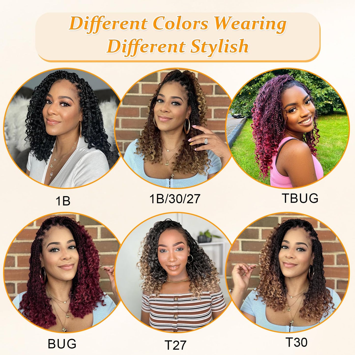 Yewell 9 Packs Goddess Box Braids Crochet Hair Boho Crochet Box-Braids With Curly Ends Crochet-Hair For Black Women, 12 Inch Pre Looped Bohemian Crochet Box-Braiding (12Inch 9 Packs,T30)