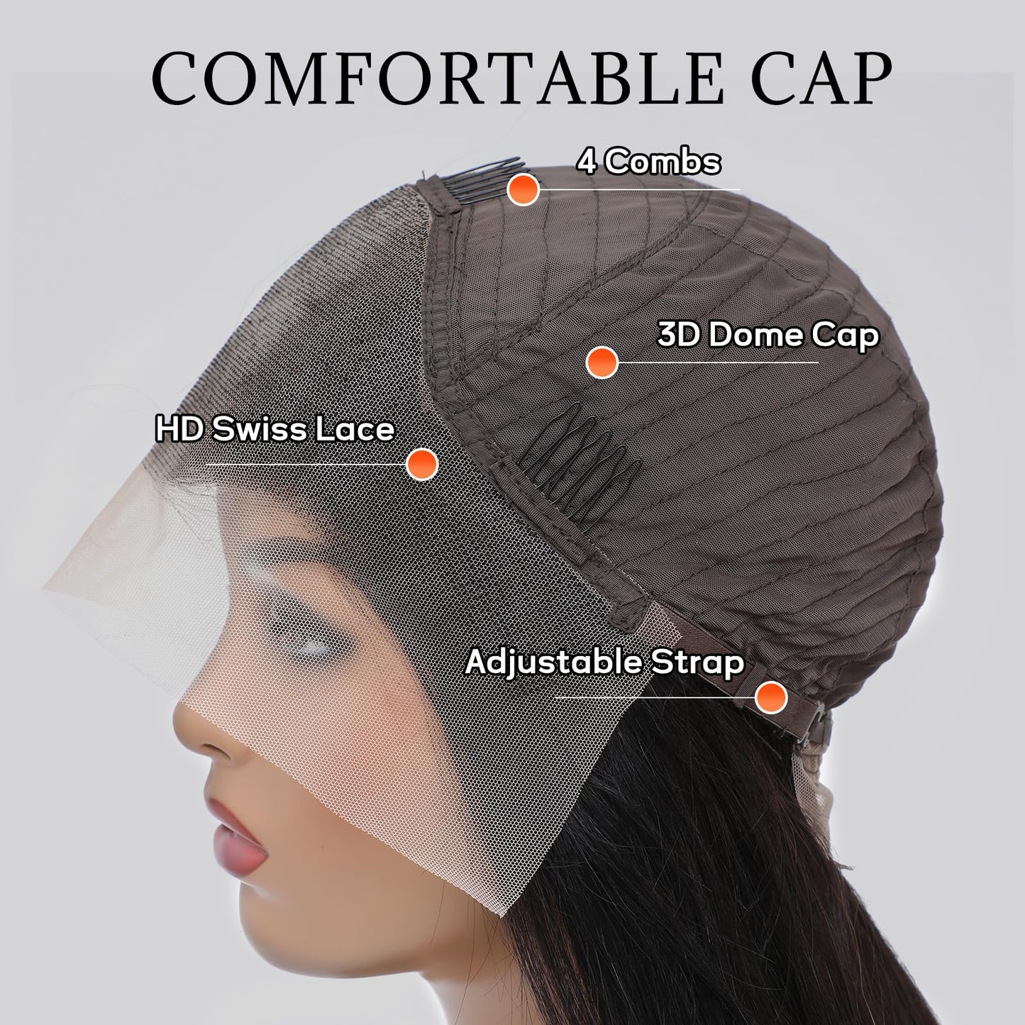 PYY 13x4 HD Lace Front Wig Human Hair, Body Wave Wig with Pre-Plucked Natural Hairline, 250 Density,Raw Human Hair Soft, Full, Glueless Wig for Women, 32 Inch Natural Color