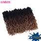 14 Inch Goddess Faux locs Crochet Hair 6 Packs/Lot Soft Gypsy Locs Wavy Crochet Braids Dreadlocks 3 Tone Curly Wavy Twist Braiding Hair Extensions African Roots Braid（#1B/30/27)