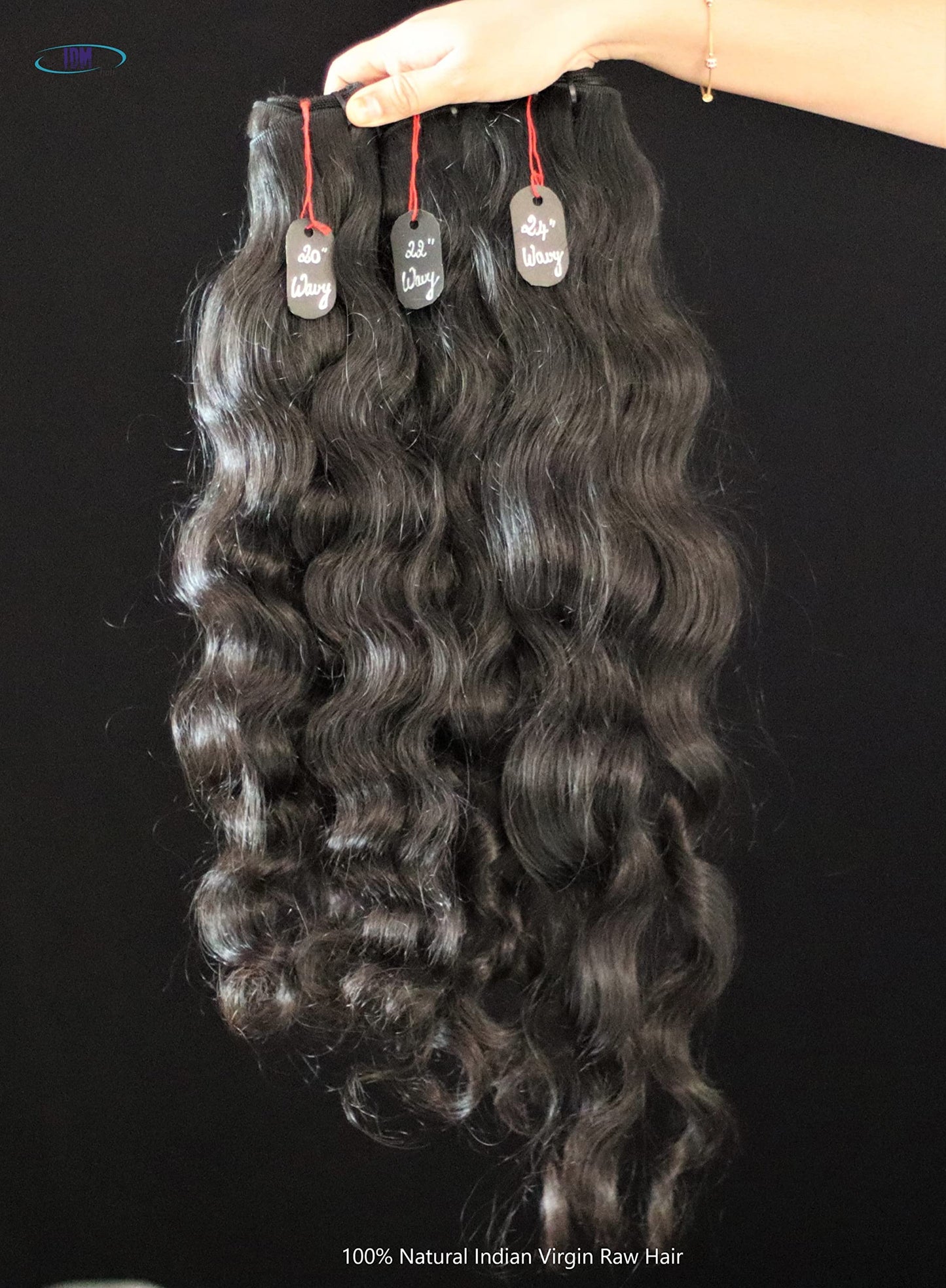 IDM INDIA 3 Bundles of 20” 22” 24” Wavy 100% natural Indian virgin temple raw hair extensions unprocessed and not treated with any kind of chemicals. Single donor raw hair weft bundles