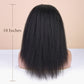 WIGNEE 18 Inches Kinky Straight Headband Wig for Women Yaki Straight Wigs with Black Headband Kinky Afro Wigs For Black Women (1B, 18 Inch)