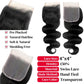 Tryfey Human Hair Bundles with Closure Body Wave (12 14 16+10,Free Part) 12A Grade 100% Unprocessed Brazilian Virgin Hair 3 Bundles Deals Real Human Hair Extensions For Black Women Natural Black