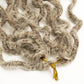 Faux Locs Crochet Hair 24Inch Wavy Pre-looped Goddess Locs Crochet Hair, 6Packs Soft Locs Curly Ends Dreadlock Crochet Locs Synthetic Crochet Hair for Black Women Human Hair (27/613, 24'')