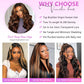 32 Inch Highlight Ombre Lace Front Wig Human Hair Body Wave Lace Front Wigs Human Hair 13x4 Pre Plucked 1B/30 Black with Brown Highlight Wig Human Hair 200% Density Colored Glueless Wigs for Women