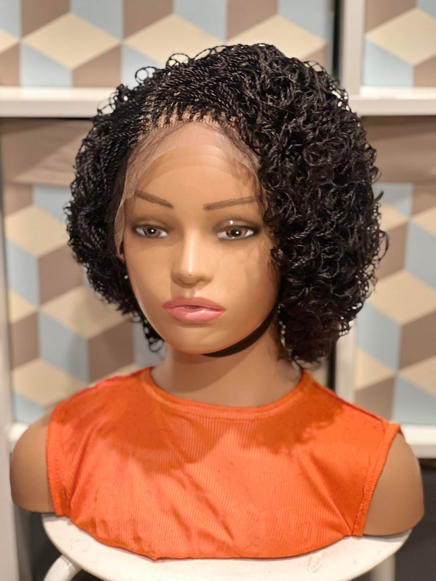 Generic Braided micro twist wig. Made on a full lace wig.wigs for black women. Just as pictured., Medium/Large