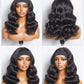 Justres Headband Wig Human Hair Body Wave Headband Wigs for Black Women None Lace Front Wig Wear and Go Glueless Wig Brazilian Virgin Human Hair Wig 180% Density Wigs Natural Color 18 Inch
