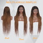 Alebery 36" Full Lace Criss Cross Knotless Box Braided Wigs for Black Women Knotless Box Braids Lace Front Wig with Baby Hair Lightweight Synthetic Light Brown Cornrow Braided Wigs (1B/27)