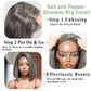 HANASCC 12" Salt and Pepper Human Hair Wigs Pre Plucked Grey Straight Short Bob Wig Pre Cut 5x5 Closure HD Transparent Gluelss Gray Lace Front Wigs for Women