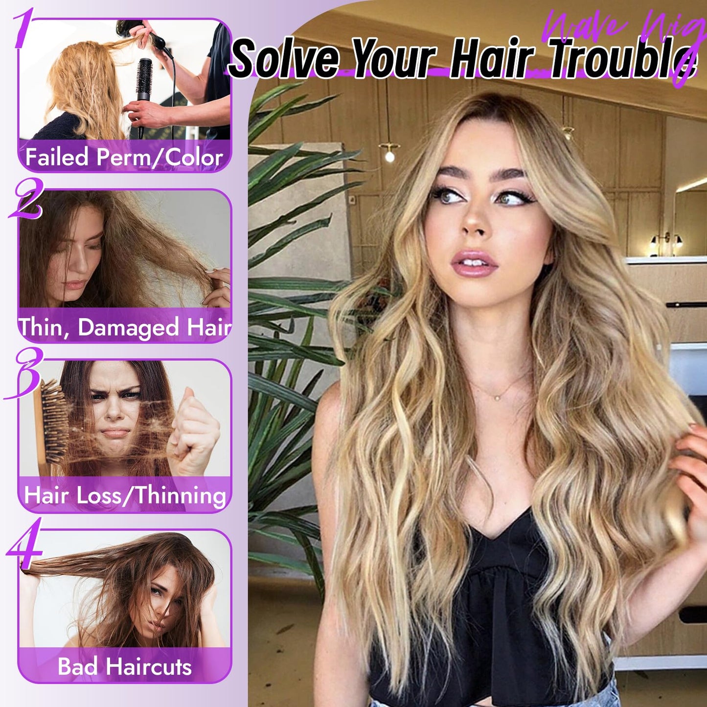 Eawwii Ash Brown Wig for Women Long Wavy 4x1 Lace Natural Hairline Glueless for Beginners Middle Part Synthetic for Daily Party Use 26Inch
