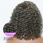 HANASCC Salt and Pepper Grey Wigs Human Hair Bob Wig 13x4 Deep Curly Lace Front Wigs Human Hair Pre Plucked Natural Hairline Gray Human Hair Wig HD Transparent Curly Short Bob Wigs for Women 12 Inch