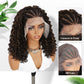 Fancy Hair Cornrow with Curly Hair Wig HD Lace Front Braided Wig with Baby Hair Pre Plucked Glueless Transparent 13x4 Inch Lace Frontal Wig for Black Women (2#/27#)