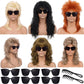 Suncalla 6 Set Retro Wigs for Halloween Party Multicolor