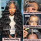 KADOYEE Body Wave Lace Front Wigs Human Hair 180 Density 13x4 HD Lace Front Wigs Human Hair Pre Plucked Glueless Wigs Human Hair Frontal Wigs with Baby Hair for Black Women 28 Inch