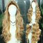 SAPPHIREWIGS Long Wavy Wig for Women Synthetic Lace Front Wig Ombre Honey Blonde Body Wavy Hair Heat Resistant Fiber Hair for Daily Party Use 26 Inch