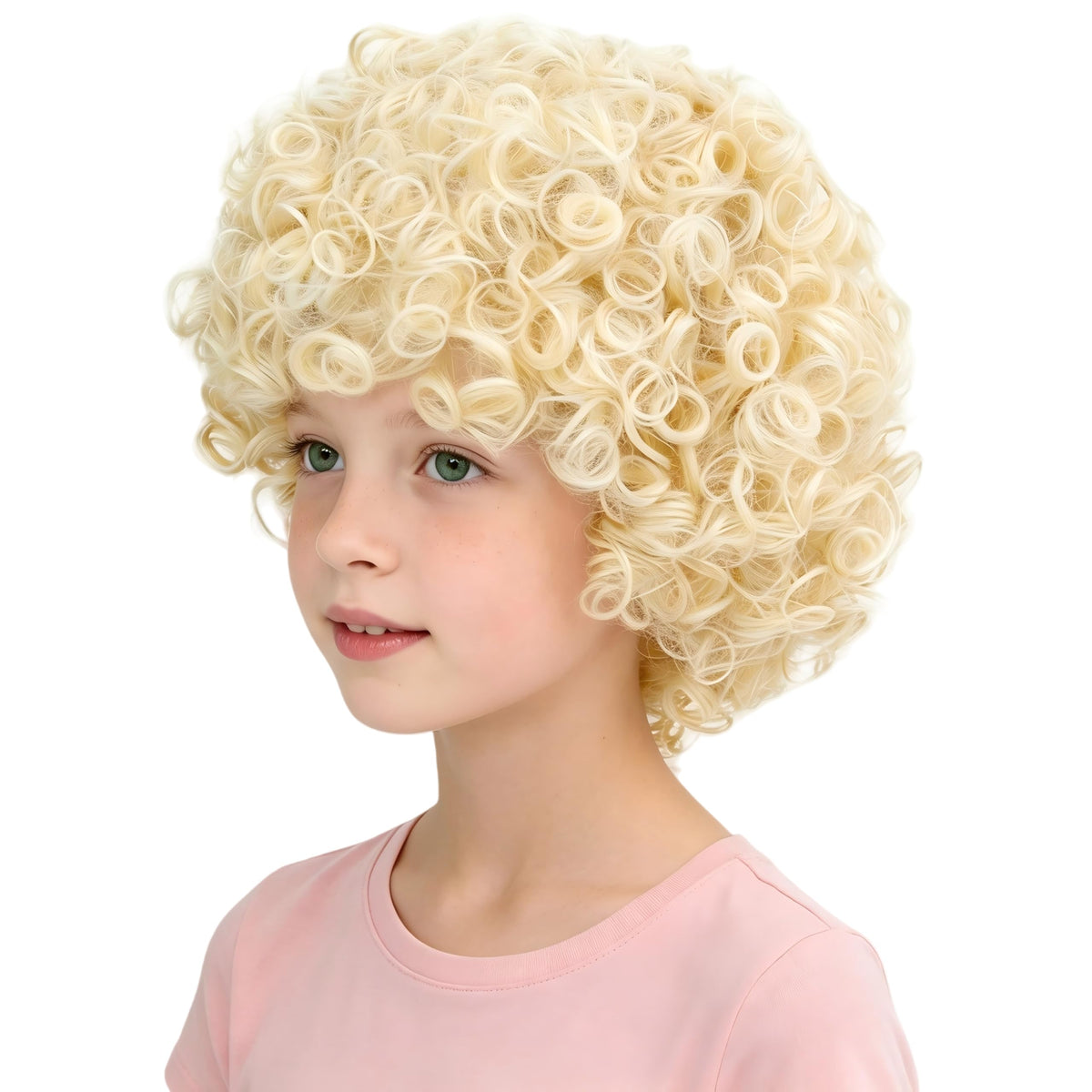 incohair 70s 80s Short Blonde Wig for Boy and Girls Kids Blonde Wig Music Party Halloween Costume Wig Unisex (Light Blonde)