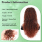 Youthfee Drawstring Ponytail for Women Deep Curly Ponytail Extension Synthetic Mixed with Human Hair Ponytails Orange Mixed with Black Afro Kinky Curly Pony for Daily wear,27 Inches