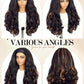 FANCEE Yaki Wavy Headband Wigs Brown Highlights Kinky Straight Wear and Go Wig with Curly Wavy Ends for Mom on the Go Synthetic Headband Blow Out Style Natural Hair Wig for Black Women P1B/30