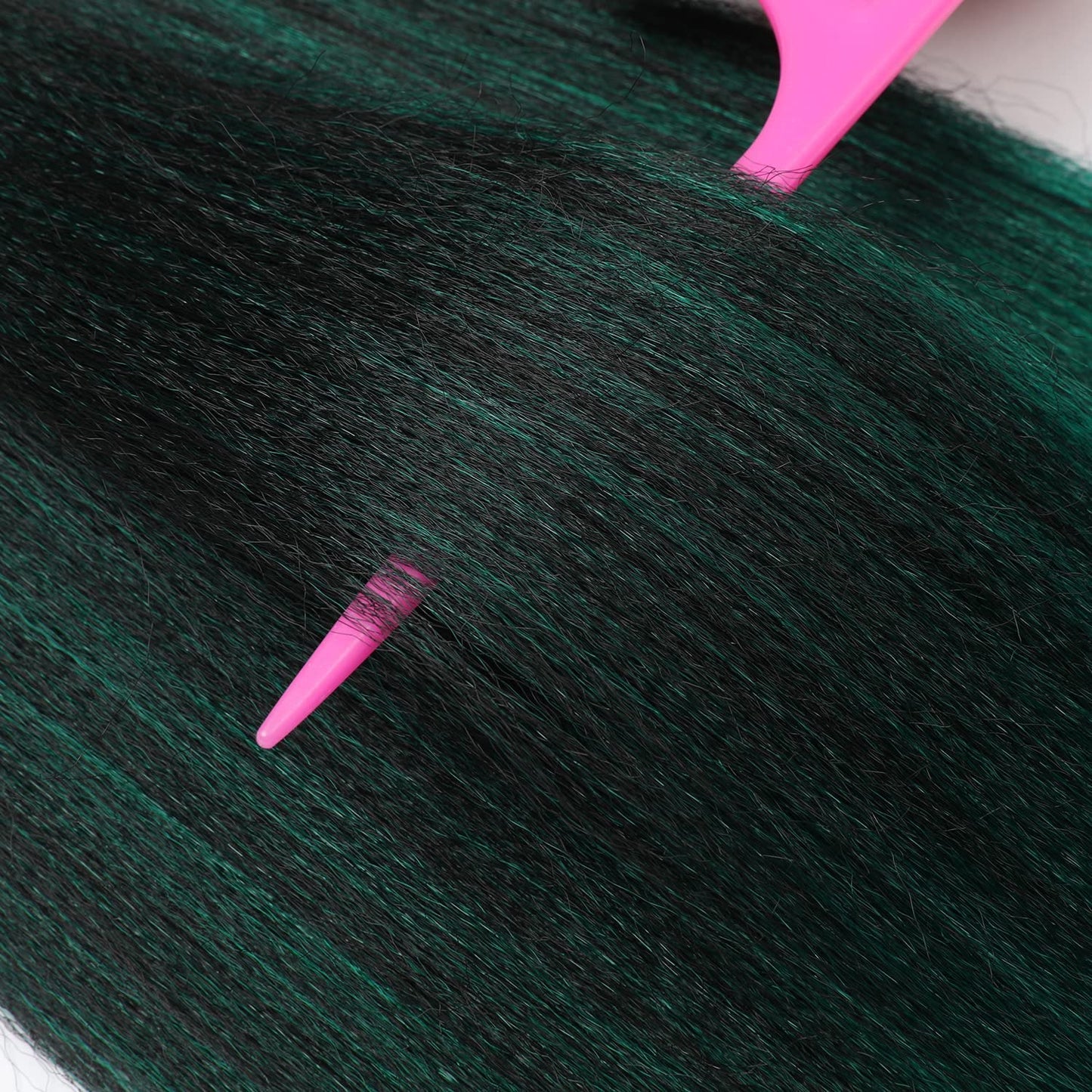 Braiding Hair Pre Stretched 24 inch 3 Packs Ombre Black to Green Professional Soft Yaki Texture,No Itch, Hot Water Setting Hair Extensions for Braids (24in,1B/Green)