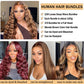 10A Human Hair Loose Deep Wave Bundles with Closure, P4/27 Colored Ombré Brazilian Bundles with 4x4 Free Part Lace Closure - Blonde, Brown (22, 24, 26+20inch)
