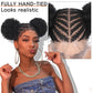 Lady Miranda Full Lace Braided Wig with Afro Puff Wigs for Black Women Short Braid Wig with Baby Hair Cornrow Box Braid Wigs for Black Women Short Lace Front Synthetic Fully Handmade Hair