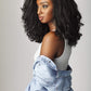 Sensationnel Curls Kinksandco Half Wig - Rain Maker Instant Weave Drawstring Cap for Natural 3C to 4C Hair Textures (1 JETBLACK)