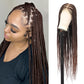 Olymei 360° Hd Full Lace Knotless Braided Wigs for Women Box Braid Wig with Baby Hair Premium Synthetic Long Brown Braided Lace Front Wigs 36Inch