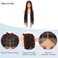 Olymei Locs Braided Wigs for Black Women Knotless Braided Wigs Locs Braid Wig with Baby Hair Full Double Lace Braided Wig Synthetic Burgundy Red Locs Braided Wig, 40 Inches Double Lace