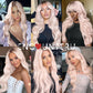 ENCOUNTERU Wear and Go Glueless Pink Wigs For Women Body Wave Wig with Bangs Synthetic Lace Front Pre Plucked Pre Cut HD Lace Glueless Ready to Wear Wig Light Pink Middle Part 26 Inch