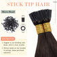 Hairro Pre Bonded Fusion Hair Extensions Remy Keratin Beads Invisible Itip Real Human Hair Extension Stick Tipped Glue Hairpiede Salon Quality I Tip Hair For Women 16" 100 Strands 50g #02 Dark Brown
