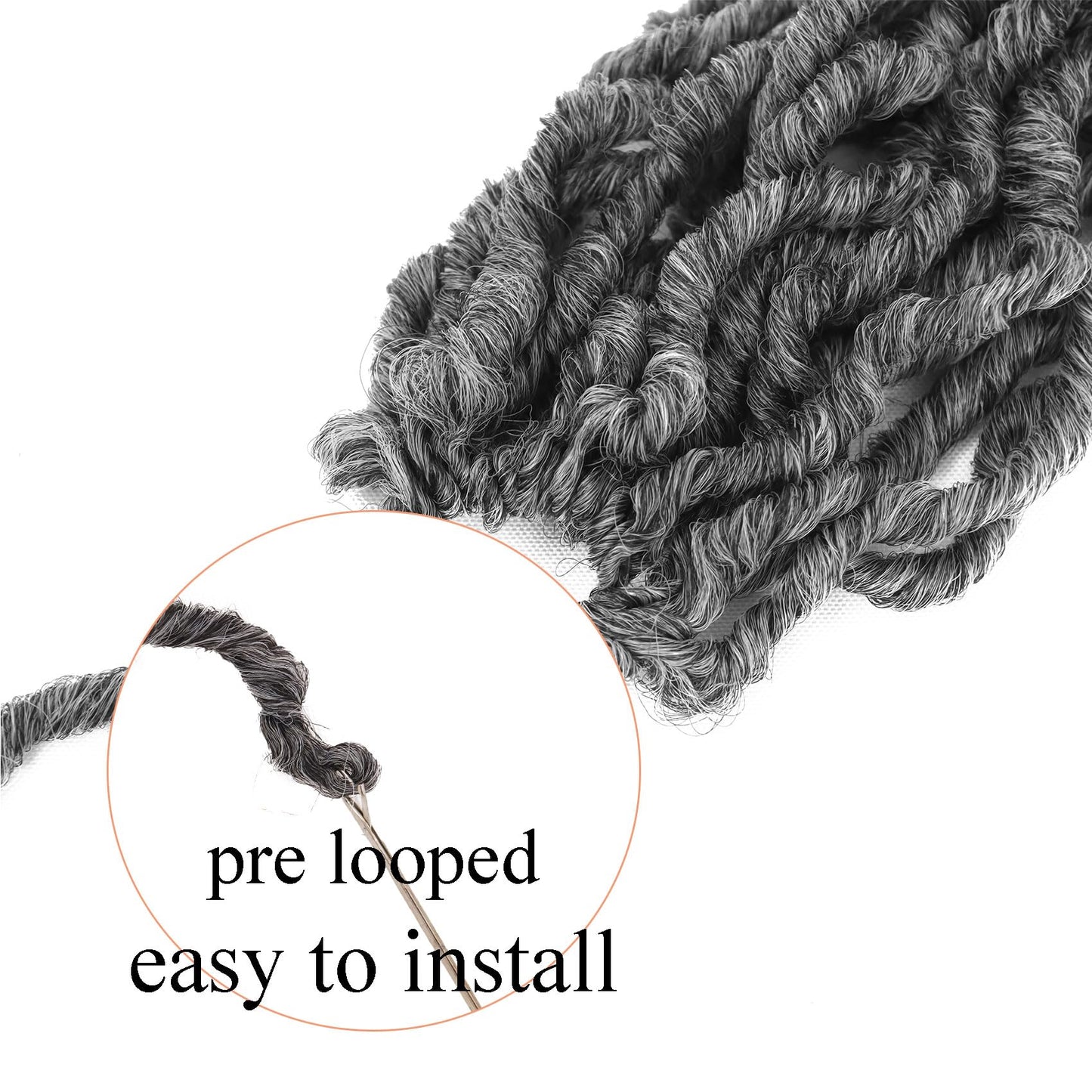 6 Packs Goddess Faux Locs Crochet Hair 14 Inch Grey Crochet Hair for Black Women, Pre looped Gypsy locs Crochet Braids Mix Silver Grey Soft Wavy Dreadlocks Hair Extensions,MGrey
