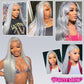 PANDA ANGEL Grey Human Hair Wig Straight Lace Front Wig Human Hair Glueless Wigs Pre plucked 13x4 Hd Full Lace Front Wig 180% Density Straight Lace Front Wig 32 Inch