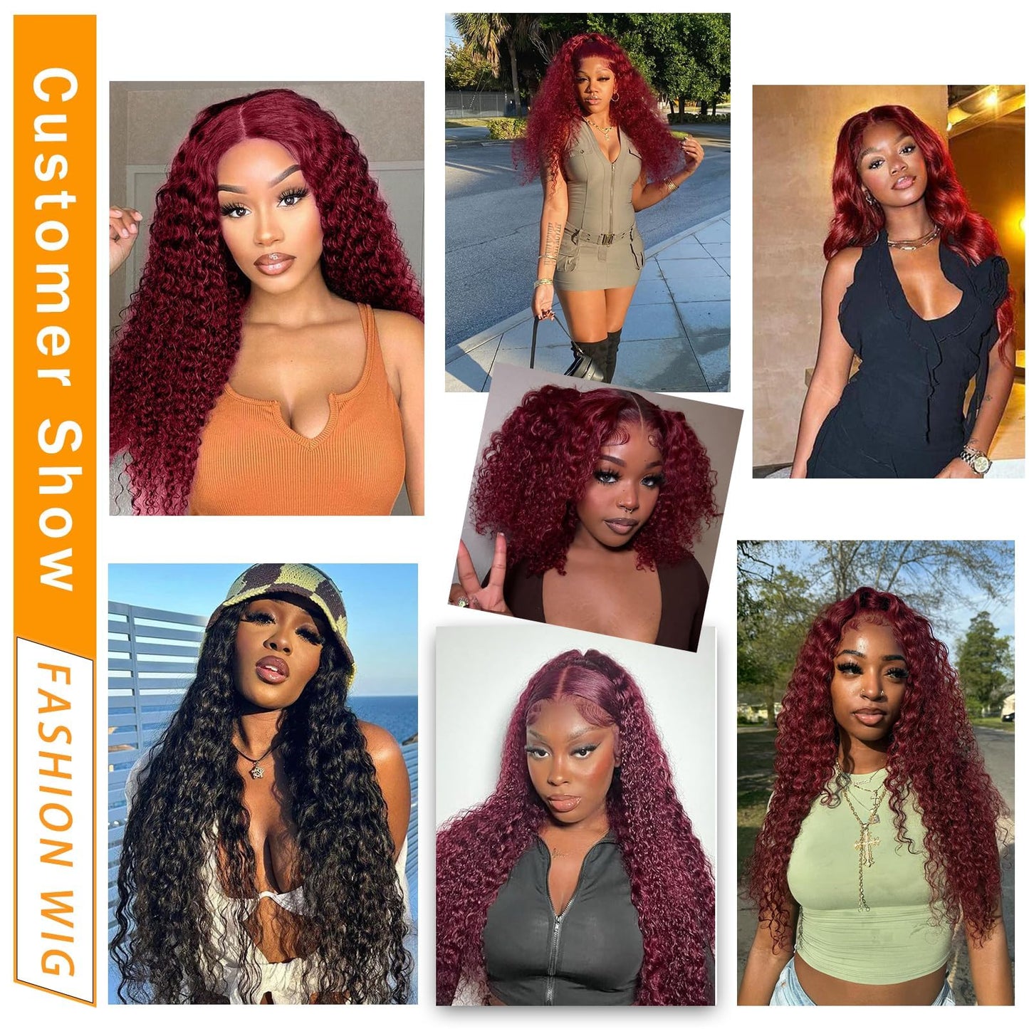 GARAXIS 250% Density 40 Inch 99J Burgundy 13X6 Deep Wave Lace Front Wigs Human Hair Wet and Wavy HD Lace Front Wig Pre Plucked 100% Real Human Hair No Tangle No Shedding Triple Lifespan 3X